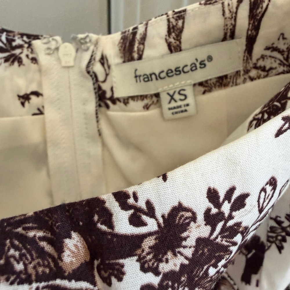 Francesca's Collections Floral Brown and Cream Dress - Picture 3 of 5